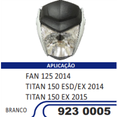 Carenagem Farol Completa Compatível Fan-125 2014 (Branco) Sportive